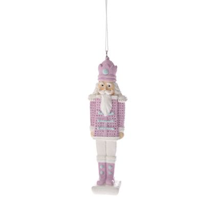  PINK POLYRESIN NUTCRACKER ORNAMENT 4Χ3Χ11CM