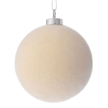  XMAS CREAM POLYFOAM BALLS 8CM