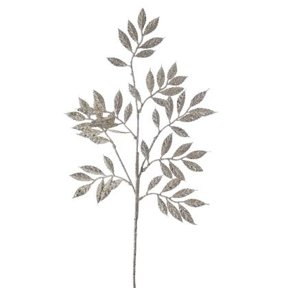 CHAMPAGNE GLITTER FERN STEM 80CM