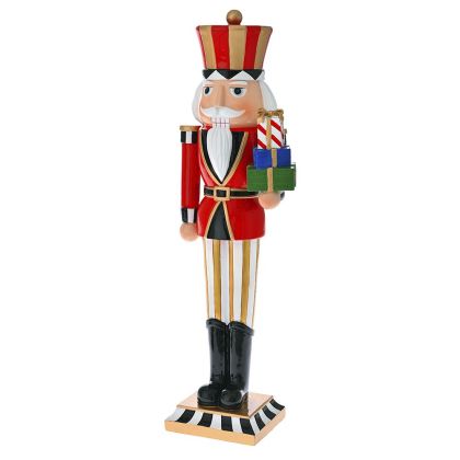 RESIN NUTCRACKER HOLDING GIFTS 13X10X40CM