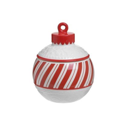 Керамичен буркан за курабийки в червено и бяло Коледа Φ16XН20 см