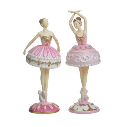 Комплект/2 резинови балерини, 2 дизайна в розов цвят 10x10x25 см
