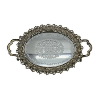 POLYRESIN TRAY WITH SILK-SCREEN MIRROR 19531-TP-SL