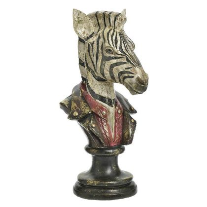 Декоративна фигура бюст зебра, многоцветна 26x21x48 см