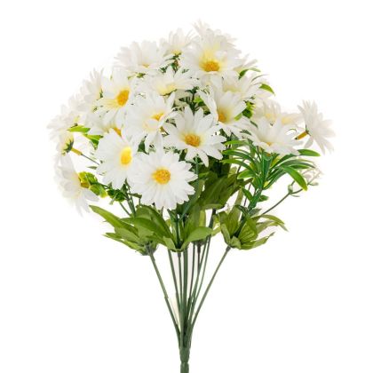 ARTIFICIAL WHITE DAISY X14 BOUQUET 35CM