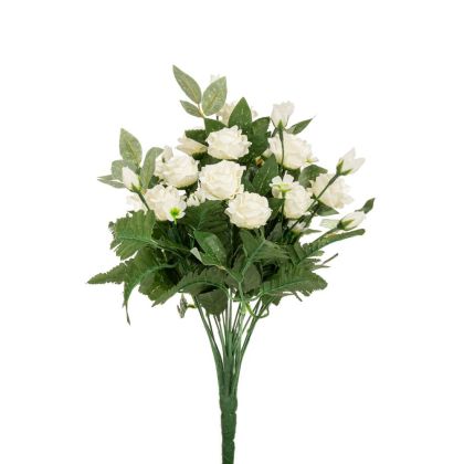 ARTIFICIAL WHITE ROSES BOUQUET 42CM