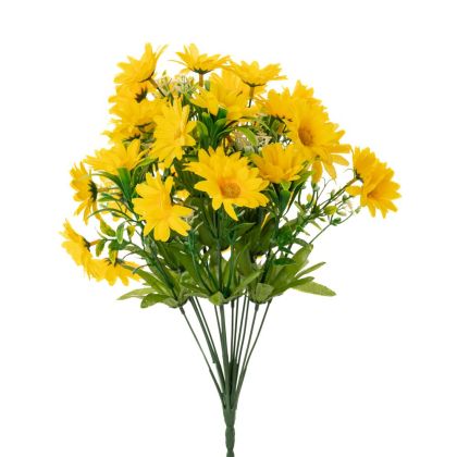 ARTIFICIAL YELLOW DAISY X14 BOUQUET 35CM