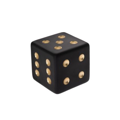 BLACK GOLD RESIN DICE 10x10CM