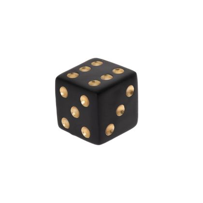 BLACK GOLD RESIN DICE 7x7CM