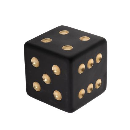 BLACK RESIN DICE 13x13CM