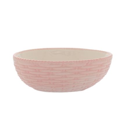 CERAMIC PINK OVAL EGG BOWL 22X16X7CM