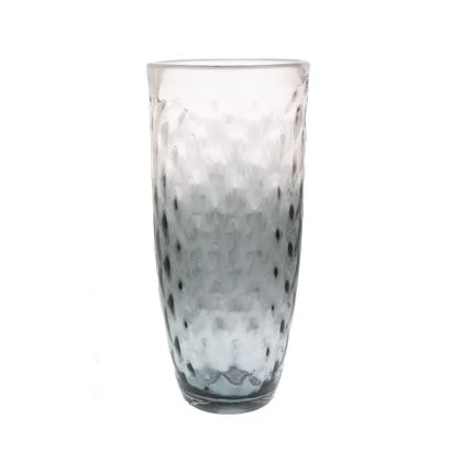Декоративна стъклена ваза в прозрачно-черно 23x51см