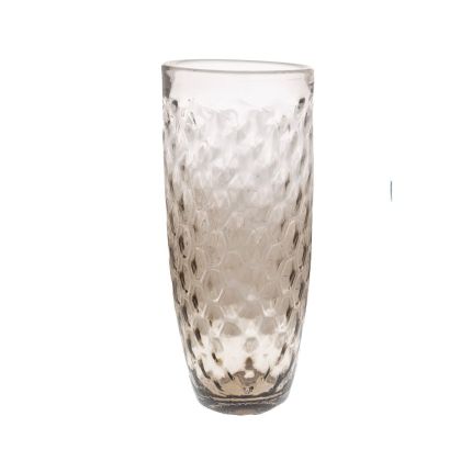 Декоративна стъклена ваза в прозрачно-кафяво 23x51см