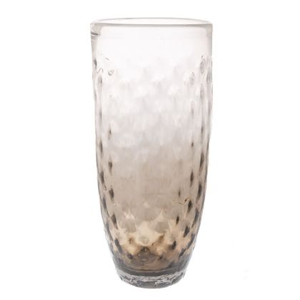 Декоративна стъклена ваза в прозрачно-кафяво 25.5x61см