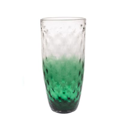 Декоративна стъклена ваза в прозрачно-зелено, 23x23x51см