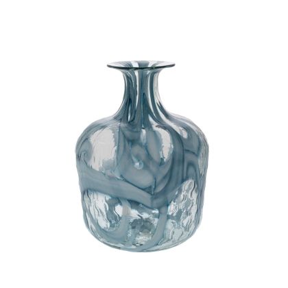 Декоративна стъклена ваза в прозрачно-светло синьо 23x33см