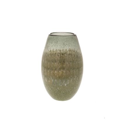 Декоративна стъклена ваза в тъмно зелено 17x26см