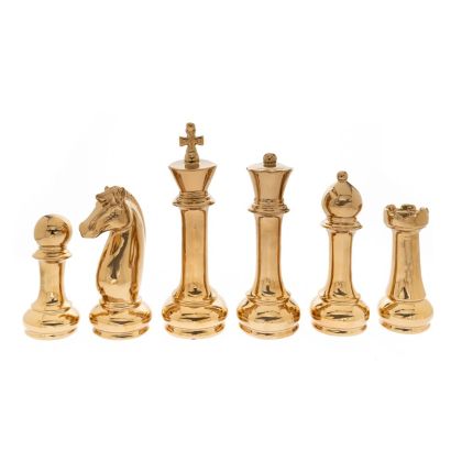 DECO GOLD CERAMIC CHESS PIECES 20 37CM SET 6