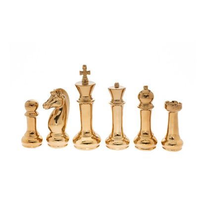 DECO GOLD CERAMIC CHESS PIECES 23 13CM SET 6