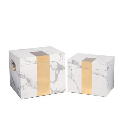 DECO GREY CHEST S 2 W MARBLE TEXTURE 35x27x30CM 30x22x25CM