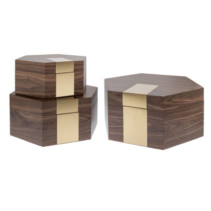 Декоративни дървени кутии сет 3бр 42x36x19CM/36x31x16CM/30x26x13CM