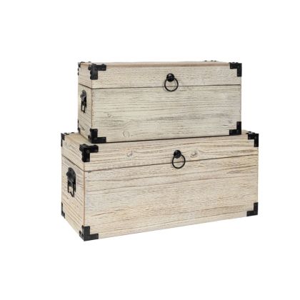Декоративни кутии сиви дърво2 бр. 56x24x25см 46x20x21см