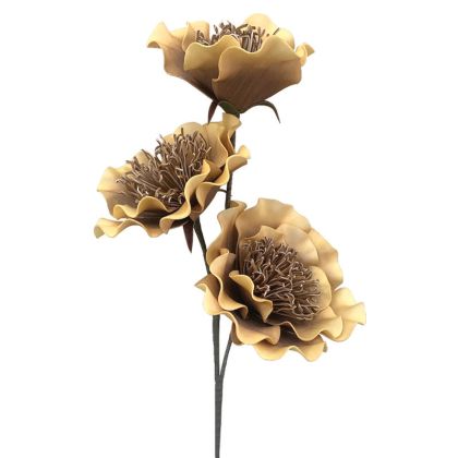 FOAM BRANCH x3 FLOWER CURLY BROWN - 20x85cm 4/24KB