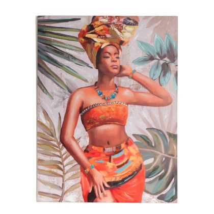 Маслена картина принт на африканска жена 90x3x120 см