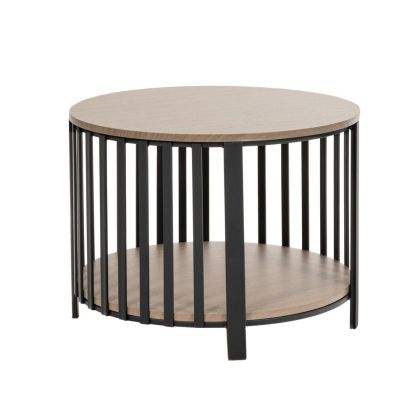 Дървена маса с метални крака φ50x36.5см