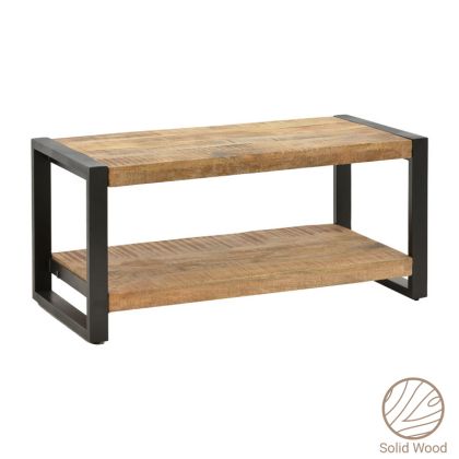 Холна маса Miles масивно мангово дърво walnut-black 100x45x45.5cm