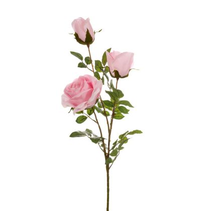 Изкуствен стрък розова роза 112CM