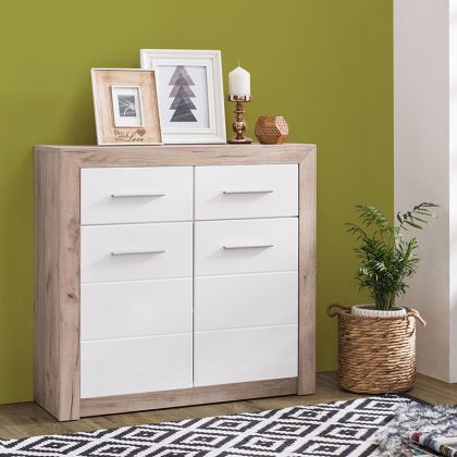 COMOTA-BOFFETS Etna 2K2F Gray Oak-White Lacquer 93*35*90.5