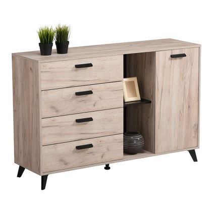 COMOTA-BUFFETS UMBRIA 3K4F GRAY OAK-BLACK 137.5*40*90.5 f.d.l