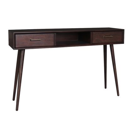 CONSOLE WITH 2 DRAWERS + 1 SHELF Retro WALNUT 120*30*75 JOF