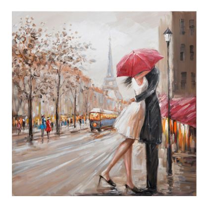 Картина платно двойка в Париж 100x100x3cm