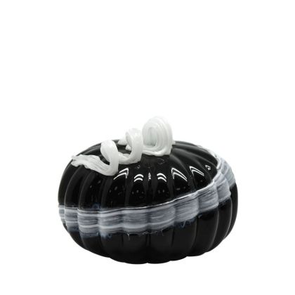 DECORATIVE PUMPKIN FLOWER GLASS BLACK WHITE STRIPE - Φ18.5x16cm