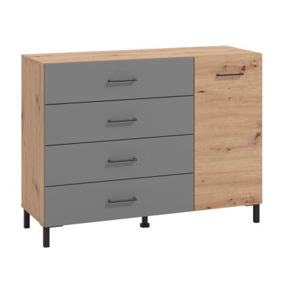 DRAWER NUBIA 2K4F ARTISAN OAK-GRAPHITE GRAY 115.5x41.5x87cm