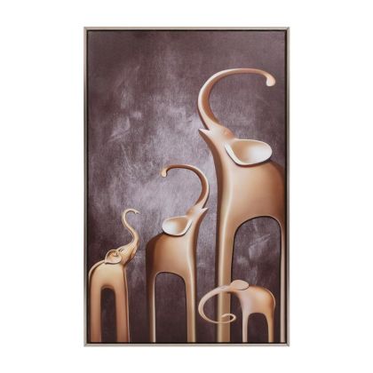 Картина принт слонове в черен/бронзов цвят 50x3x80cm