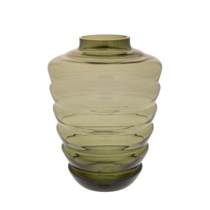 Сива стъклена ваза 11.5X13.5X34.5CM.(D:25.5CM.)