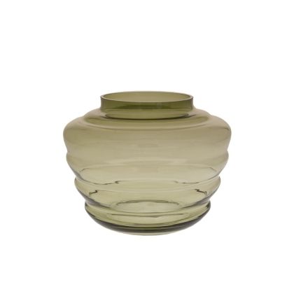 Сива стъклена ваза 15X15X20.5CM.(D:27.5CM.)