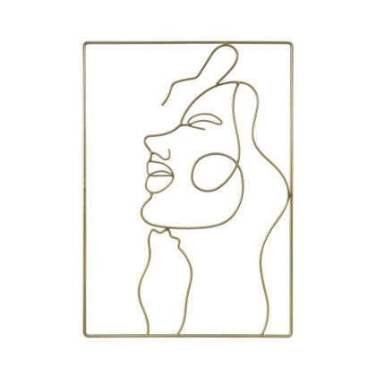Златно метално пано женски профил 30x45cm