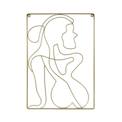 Златно метално пано женски силует 30x45cm