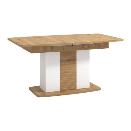 OPEN DINING TABLE BRETAGNA ARTISAN OAK-WHITE HIGH GLOSS FOIL 160.5x90.5x76.5cm