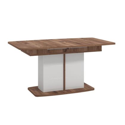 OPEN DINING TABLE BURGUNDY WHITE-FLAGSTAFF OAK-WHITE HIGH GLOSS FOIL 160x90.5x78cm