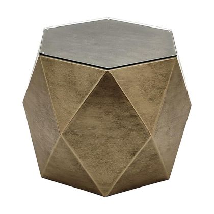 POLYGONAL METAL LIVING ROOM TABLE Best BRONZE 54x46.5x40.5cm