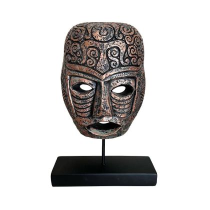 POLYRESIN TABLE DECORATIVE Face 2045 BRONZE COLOR 20.5x10.5x35.5cm