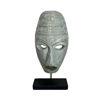 POLYRESIN TABLE DECORATIVE Face 2045 GREEN COLOR 22x11.5x50cm