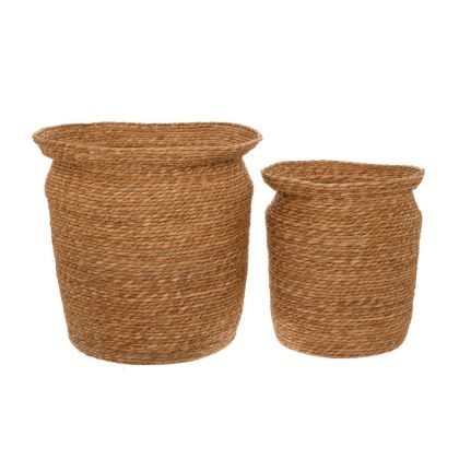 Плетени кошници/кашпи от естествени материали 2 бр. 50х53 37х43см