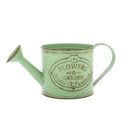 VINTAGE GREEN METAL WATERING CAN 23X11X13CM