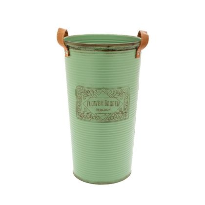 Метална ваза винтидж зелена 21х36см